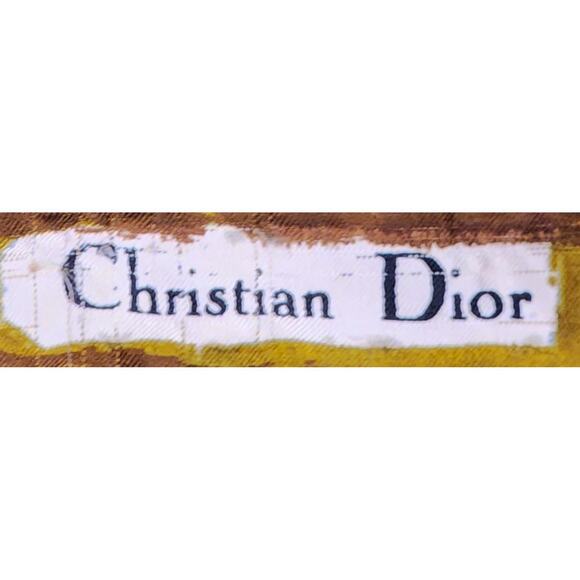 CHRISTIAN DIOR Silk Scarf Timeless Abstract Shades of Green Vintage Retro Glam - Picture 7 of 8